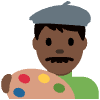 Man Artist Dark Skin Tone Element from Twemoji Emoji Set