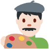 Man Artist Light Skin Tone Element from Twemoji Emoji Set