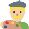Man Artist Medium Light Skin Tone Element from Twemoji Emoji Set