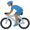 Man Biking Medium Dark Skin Tone Element from Twemoji Emoji Set