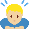 Man Bowing Medium Light Skin Tone Element from Twemoji Emoji Set