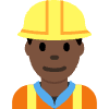 Man Construction Worker Dark Skin Tone Element from Twemoji Emoji Set