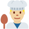 Man Cook Medium Light Skin Tone Element from Twemoji Emoji Set