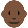 Man Dark Skin Tone Bald Element from Twemoji Emoji Set