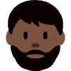 Man Dark Skin Tone Beard Element from Twemoji Emoji Set