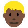 Man Dark Skin Tone Blond Hair Element from Twemoji Emoji Set