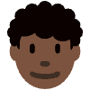 Man Dark Skin Tone Curly Hair Element from Twemoji Emoji Set