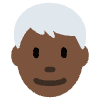 Man Dark Skin Tone White Hair Emoji from Twemoji Set | Free Download as SVG Vector and Transparent PNG | Streamline emojis