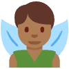 Man Fairy Medium Dark Skin Tone Element from Twemoji Emoji Set