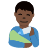 Man Feeding Baby Dark Skin Tone Element from Twemoji Emoji Set