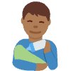 Man Feeding Baby Medium Dark Skin Tone Element from Twemoji Emoji Set