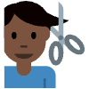Man Getting Haircut Dark Skin Tone Element from Twemoji Emoji Set