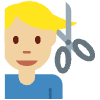 Man Getting Haircut Medium Light Skin Tone Element from Twemoji Emoji Set