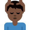 Man Getting Massage Dark Skin Tone Element from Twemoji Emoji Set