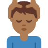 Man Getting Massage Medium Dark Skin Tone Element from Twemoji Emoji Set