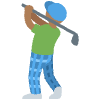 Man Golfing Medium Dark Skin Tone Element from Twemoji Emoji Set