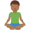 Man In Lotus Position Medium Dark Skin Tone Element from Twemoji Emoji Set
