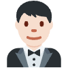 Man In Tuxedo Light Skin Tone Element from Twemoji Emoji Set