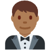 Man In Tuxedo Medium Dark Skin Tone Element from Twemoji Emoji Set