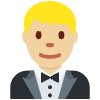 Man In Tuxedo Medium Light Skin Tone Element from Twemoji Emoji Set