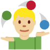 Man Juggling Medium Light Skin Tone Element from Twemoji Emoji Set