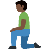 Man Kneeling Dark Skin Tone Element from Twemoji Emoji Set