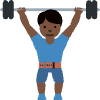 Man Lifting Weights Dark Skin Tone Element from Twemoji Emoji Set