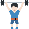Man Lifting Weights Light Skin Tone Element from Twemoji Emoji Set