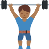 Man Lifting Weights Medium Dark Skin Tone Element from Twemoji Emoji Set