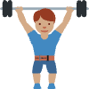 Man Lifting Weights Medium Skin Tone Element from Twemoji Emoji Set