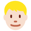 Man Light Skin Tone Blond Hair Element from Twemoji Emoji Set