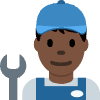 Man Mechanic Dark Skin Tone Element from Twemoji Emoji Set