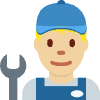 Man Mechanic Medium Light Skin Tone Element from Twemoji Emoji Set