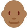 Man Medium Dark Skin Tone Bald Element from Twemoji Emoji Set