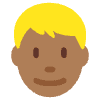 Man Medium Dark Skin Tone Blond Hair Element from Twemoji Emoji Set