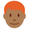 Man Medium Dark Skin Tone Red Hair Element from Twemoji Emoji Set