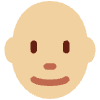 Man Medium Light Skin Tone Bald Element from Twemoji Emoji Set