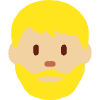 Man Medium Light Skin Tone Beard Element from Twemoji Emoji Set