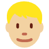 Man Medium Light Skin Tone Blond Hair Element from Twemoji Emoji Set
