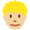 Man Medium Light Skin Tone Curly Hair Element from Twemoji Emoji Set