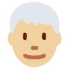 Man Medium Light Skin Tone White Hair Emoji from Twemoji Set | Free Download as SVG Vector and Transparent PNG | Streamline emojis