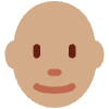 Man Medium Skin Tone Bald Element from Twemoji Emoji Set