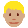 Man Medium Skin Tone Blond Hair Element from Twemoji Emoji Set