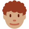 Man Medium Skin Tone Curly Hair Element from Twemoji Emoji Set