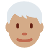 Man Medium Skin Tone White Hair Emoji from Twemoji Set | Free Download as SVG Vector and Transparent PNG | Streamline emojis