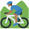 Man Mountain Biking Medium Dark Skin Tone Element from Twemoji Emoji Set