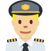 Man Pilot Medium Light Skin Tone Element from Twemoji Emoji Set