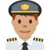 Man Pilot Medium Skin Tone Element from Twemoji Emoji Set