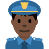 Man Police Officer Dark Skin Tone Element from Twemoji Emoji Set
