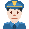 Man Police Officer Light Skin Tone Element from Twemoji Emoji Set